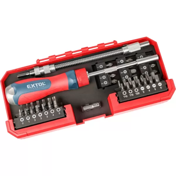 Ráčnový šroubovák s hroty, sada 43ks EXTOL PREMIUM 8819157