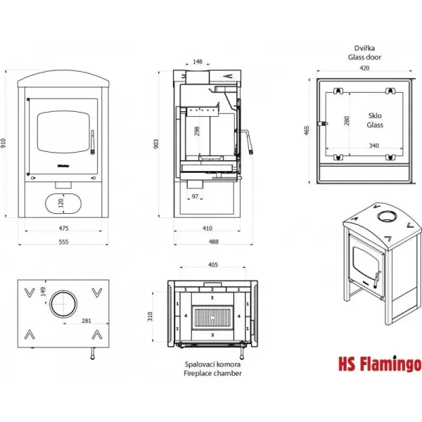 Krbová kamna HS FLAMINGO STAVANGER - black