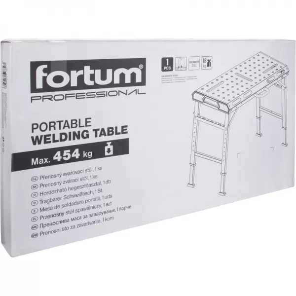 Stůl svařovací přenosný, 107x53cm, výška 70-93cm Fortum 4759970