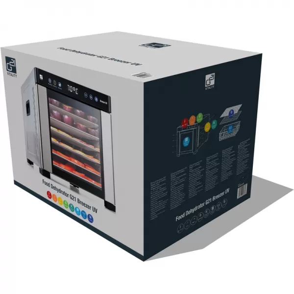 Sušička ovoce G21 Breezer s UV funkcí, nerez 60081126