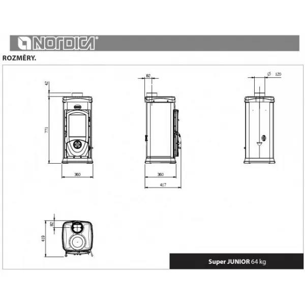 Krbová kamna černá Nordica Super Junior