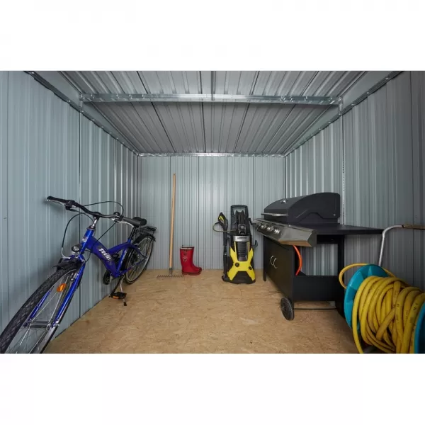 Zahradní domek kovový 2,4 x 2,8 m s pultovou střechou antracit Riwall RMSP 9x8 Anthracite LUX
