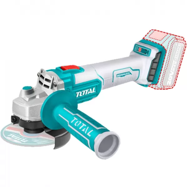 Aku úhlová bruska 20V bez aku BRUSHLESS TOTAL TAGLI201158