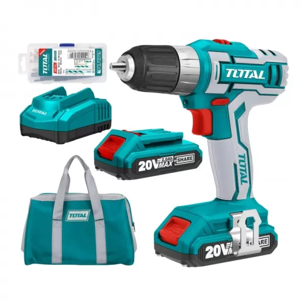 Aku vrtací šroubovák 20V/2x2,0Ah Li-ion Total TDLI2002