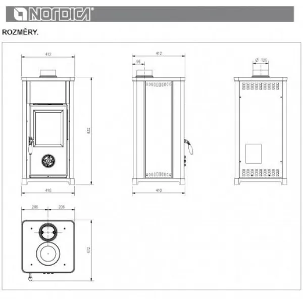 Krbová kamna černá Nordica Tea