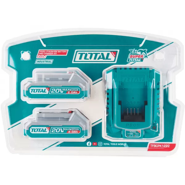 Sada baterie 20V/2x 2,0 Ah + nabíječka Total TFBCPK1222E