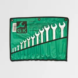 12-ti dílná sada očkoplochých klíčů DIN3113 31CrV3 GK TOOLS P16144/P