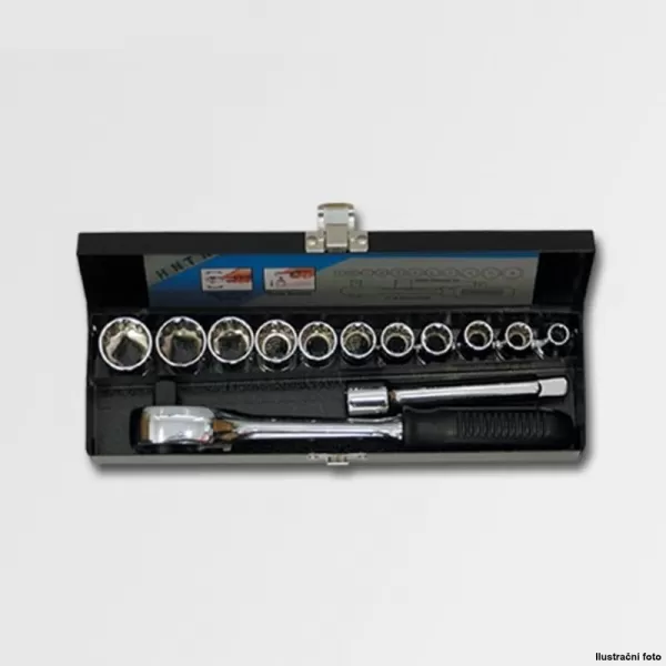 Sada 12-ti hranných hlavic 1/2" 25 dílů 40CRV HONITON H4030