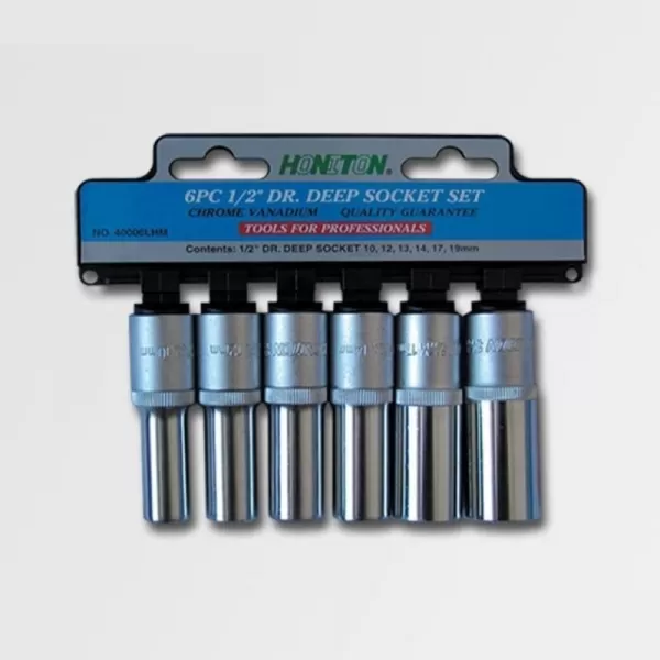 Sada hlavic 1/2" 6 dílů prodloužené CRV HONITON H4006