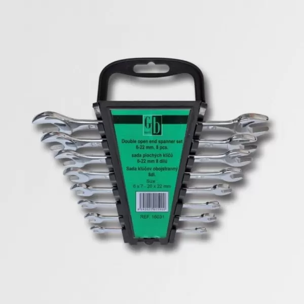 8-mi dílná sada plochých klíčů DIN3110 31CrV3 chrom GK TOOLS P16031