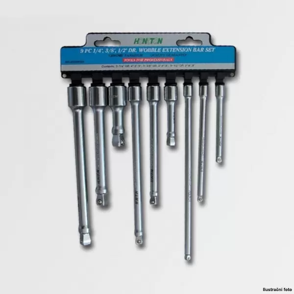Sada prodloužení 1/4" 3/8" 1/2" 9 dílů výkyvné CRV HONITON H4309