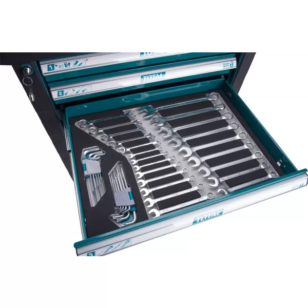 Dílenský vozík s nářadím 162ks Industrial Total THPTCS71621