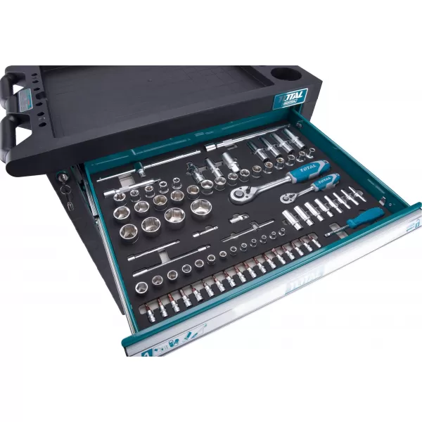 Dílenský vozík s nářadím 162ks Industrial Total THPTCS71621