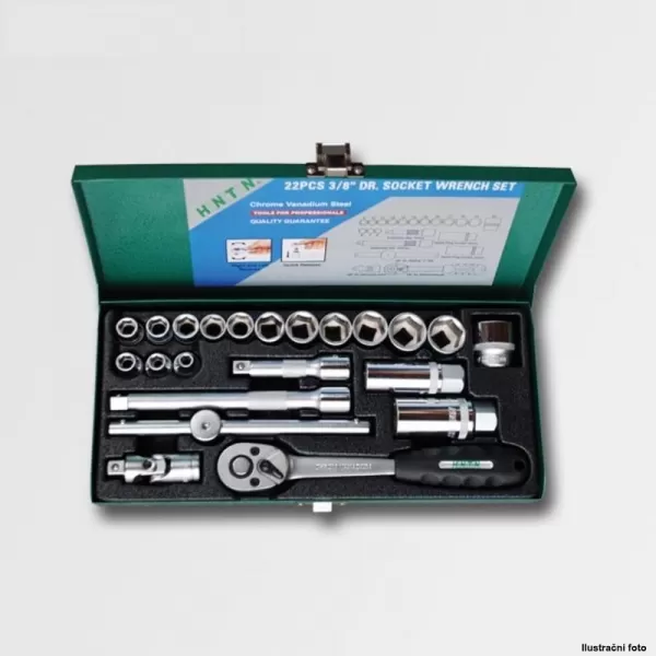 Sada hlavic 3/8" 22 dílů 40CRV HONITON H1322