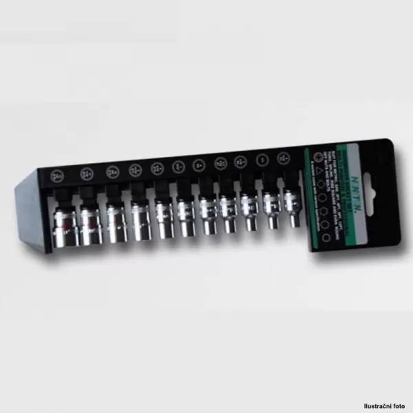 Sada hlavic 1/4" 11 dílů v plastovém držáku 40CRV HONIDRIVER H2200