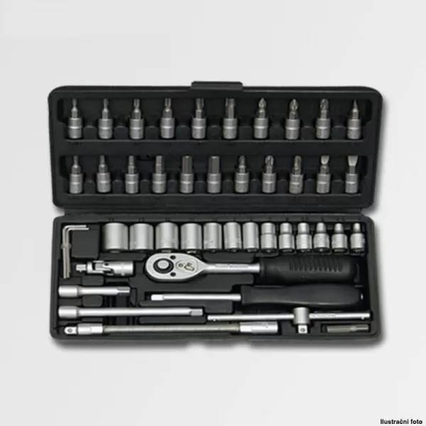 Sada hlavic 1/4" 46 dílů 40CRV HONITON H1160