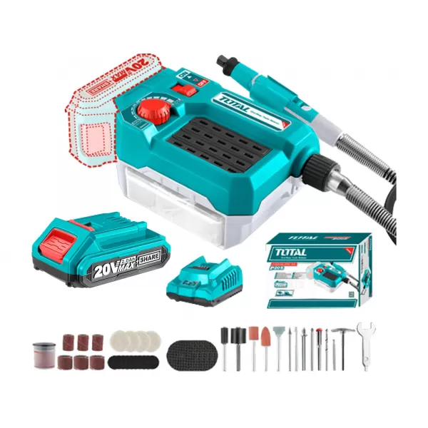 Aku přímá bruska 20V/2,0 Ah Total TMGLI20011