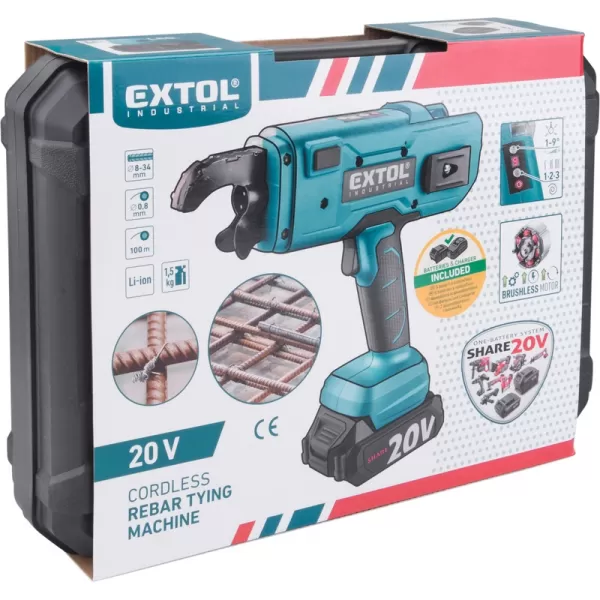 Aku vazač armatur 20V/2,0 Ah SHARE20V BRUSHLESS Extol Industrial 8791860