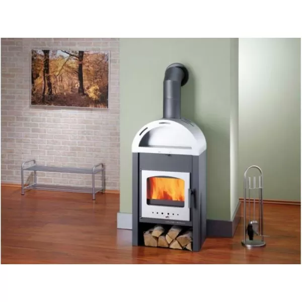 Krbová kamna antracit, dvířka a víko stříbrné Haas+Sohn VAASA Plus III