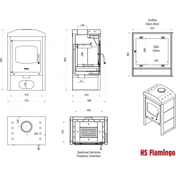 Krbová kamna HS FLAMINGO VEGA bianco