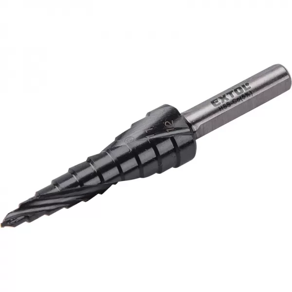 Vrták stupňovitý s lamačem třísek, O 3-12mm/po 1mm, HSS-Co Extol industrial 8701190