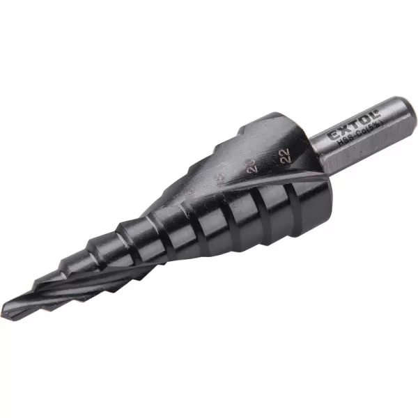 Vrták stupňovitý s lamačem třísek, O 4-22mm/po 2mm, HSS-Co Extol industrial 8701192