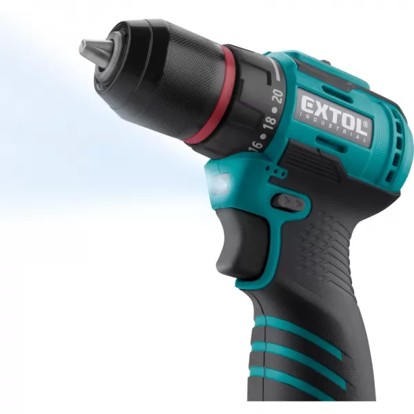 Aku vrtací šroubovák BRUSHLESS 16V/2x2,0 Ah Extol Industrial 8791152