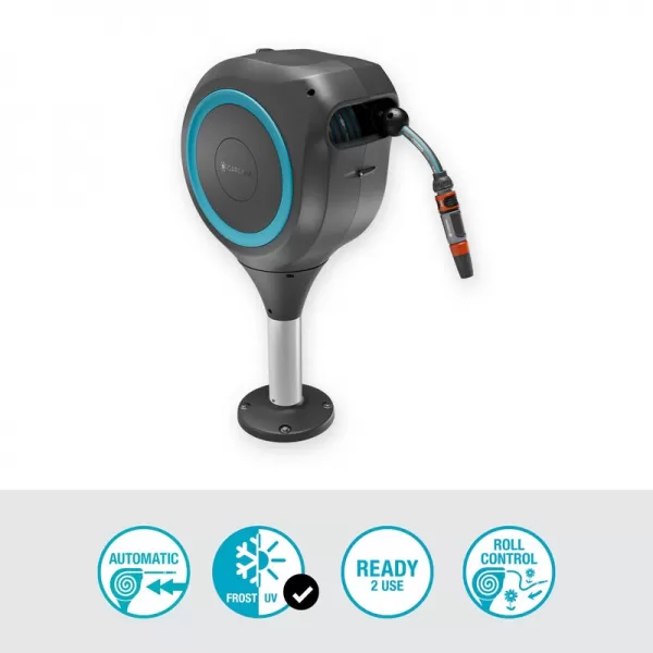 Terasový box na hadici RollUp S, 15 m, tyrkysový, automatické navíjení Gardena 18605-20