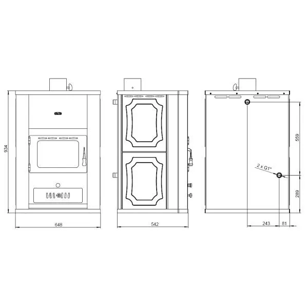 Krbová kamna s výměníkem Prity WD W24