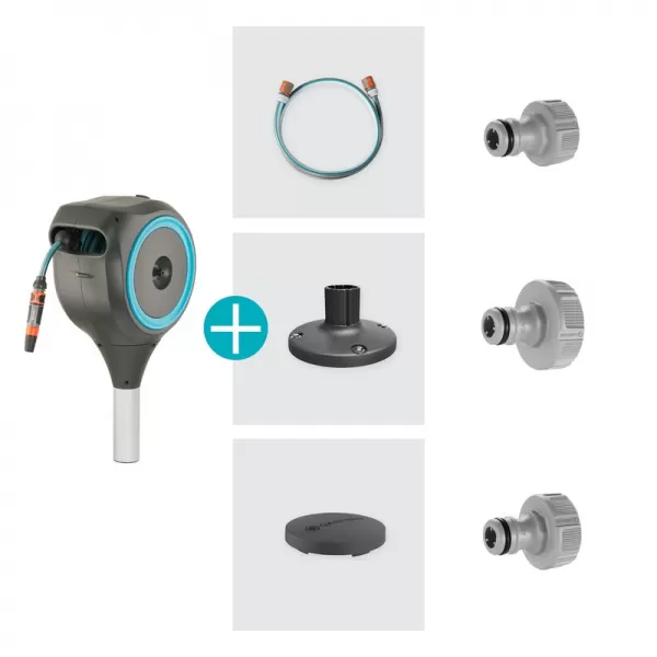 Terasový box na hadici RollUp S, 15 m, tyrkysový, automatické navíjení Gardena 18605-20