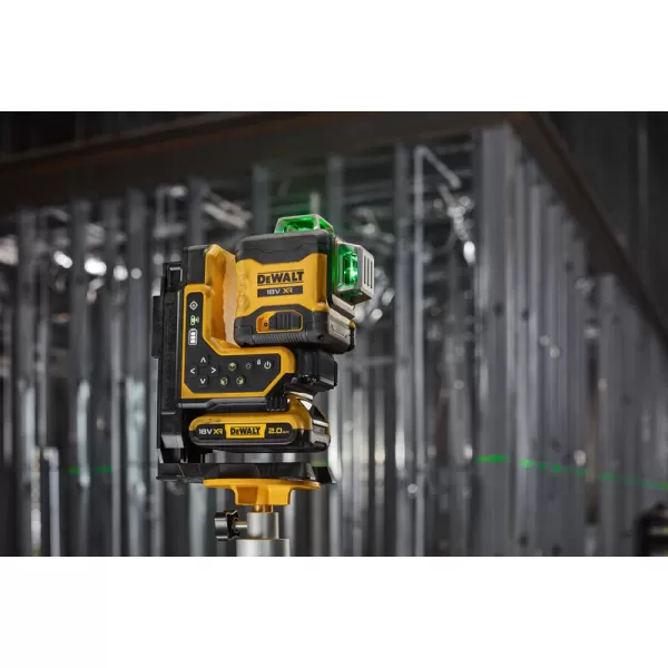 Aku multiline laser zelený 3x360° s dálkovým ovládáním 18V 1x2,0Ah DeWALT DCLE34035D1