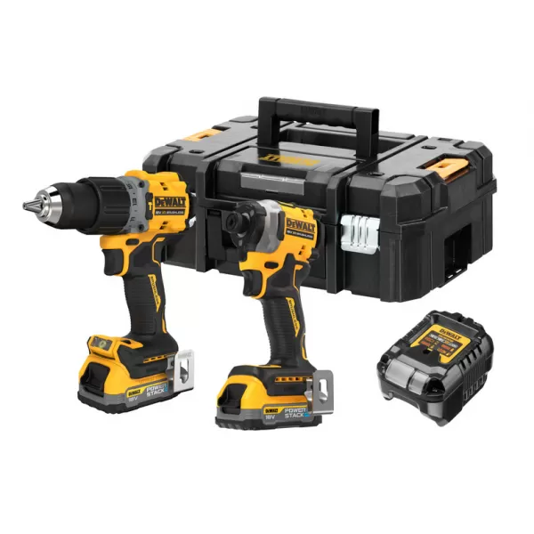 Aku bezuhlíková kombo sada nářadí 18V 2x1,7 Ah XR DeWALT POWERSTACK DCK2050E2T