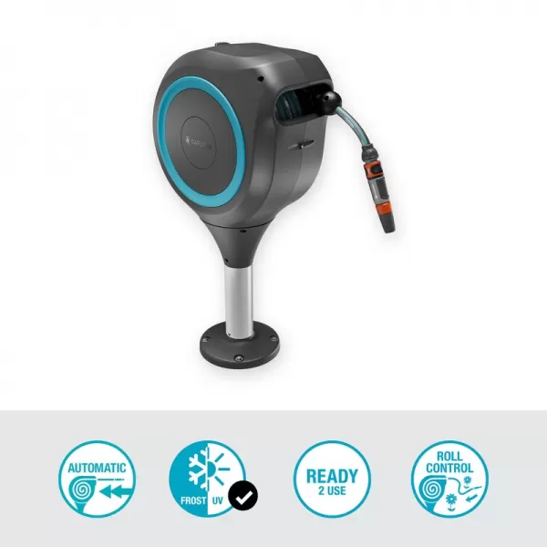 Terasový box na hadici RollUp M, 20m, tyrkysový, automatické navíjení Gardena 18615-20