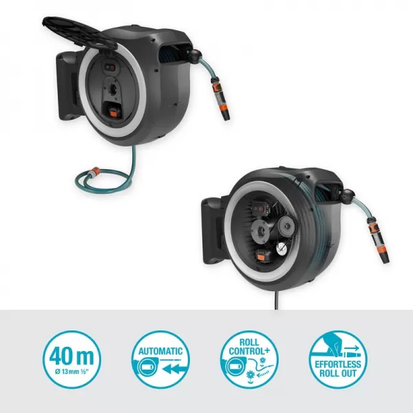 Aku nástěnný box na hadici PowerRoll XXL - 18V 1x2,5Ah, 40 m, bílý Gardena 18647-20