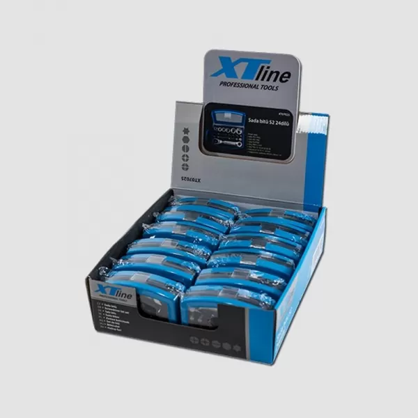 Sada šroubovacích bitů s ráčnou S2 25 dílů XTline XT07025