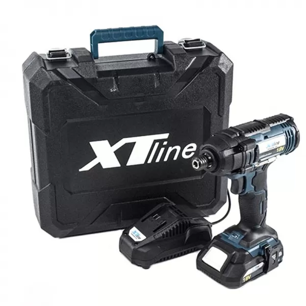 Aku rázový utahovák na bity 18V, 1xAKU 2.0AH XTline XT102760