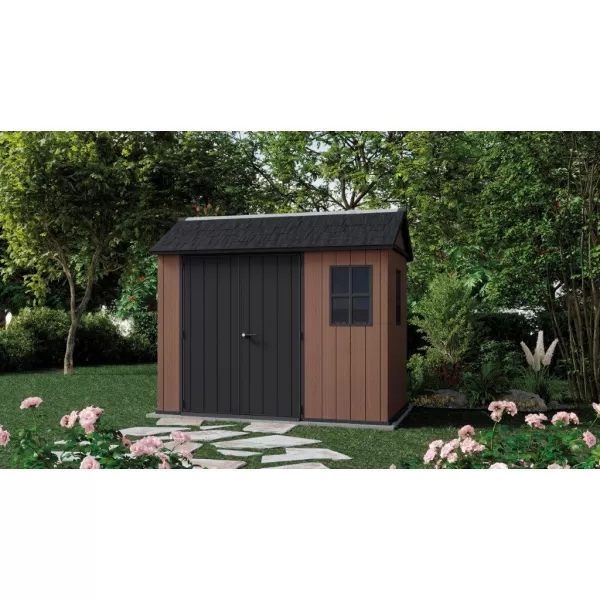 Zahradní domek Keter Newton Plus wide 9x7,5 hnědý, s podlahou
