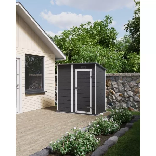 Zahradní domek Keter Essential 6 x 4 tmavě šedý / bílý, s podlahou