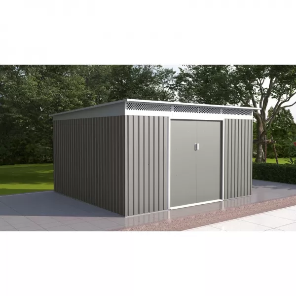 Zahradní domek G21 GRAH 1132 - 340 x 333 cm, metalický šedý 63900995