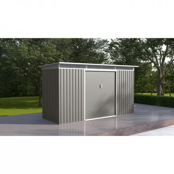 Zahradní domek G21 GRAH 483 - 340 x 142 cm, metalický šedý 63900992