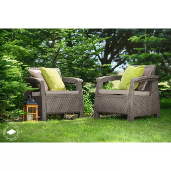 Zahradní nábytek Keter Corfu duo set dvou křesel cappuccino 610348