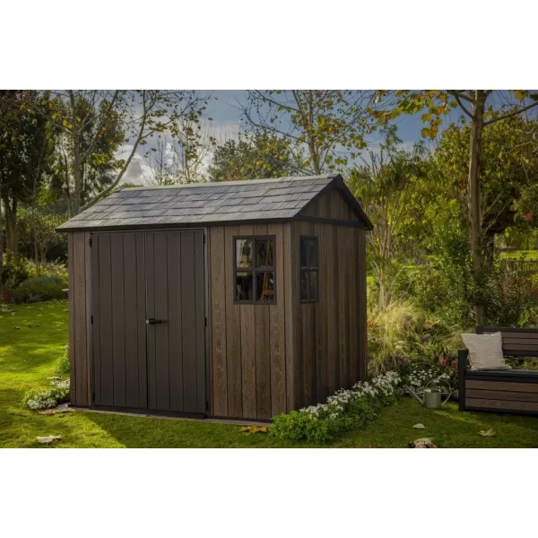 Zahradní domek 7,5 x 9 Walnut, s podlahou Keter Apex