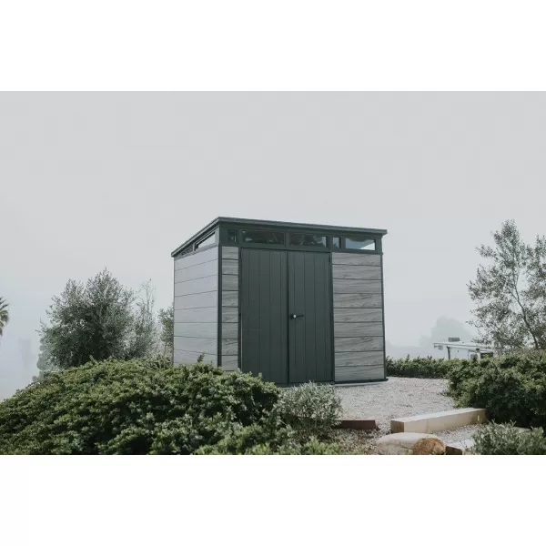 Zahradní domek 9x7 Storm Grey, s podlahou Keter PENT Signature 612039