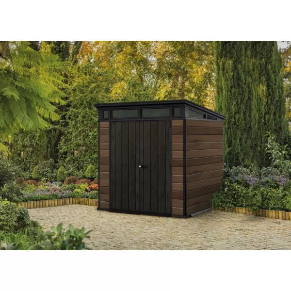 Zahradní domek 7x7 Walnut, s podlahou Keter Pent Signature 610665