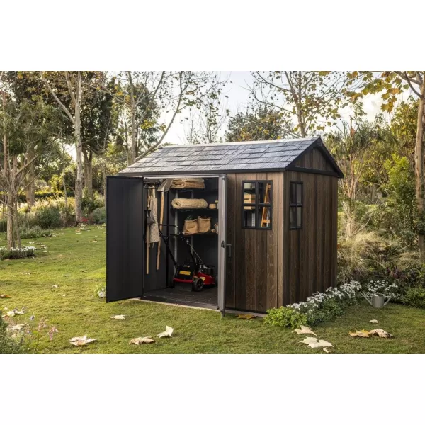 Zahradní domek 7,5 x 9 Walnut, s podlahou Keter Apex