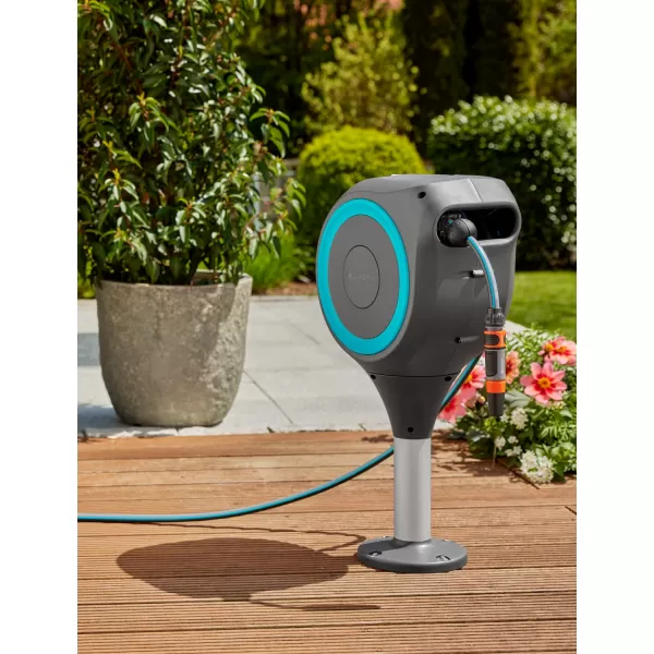 Terasový box na hadici RollUp S, 15 m, tyrkysový, automatické navíjení Gardena 18605-20